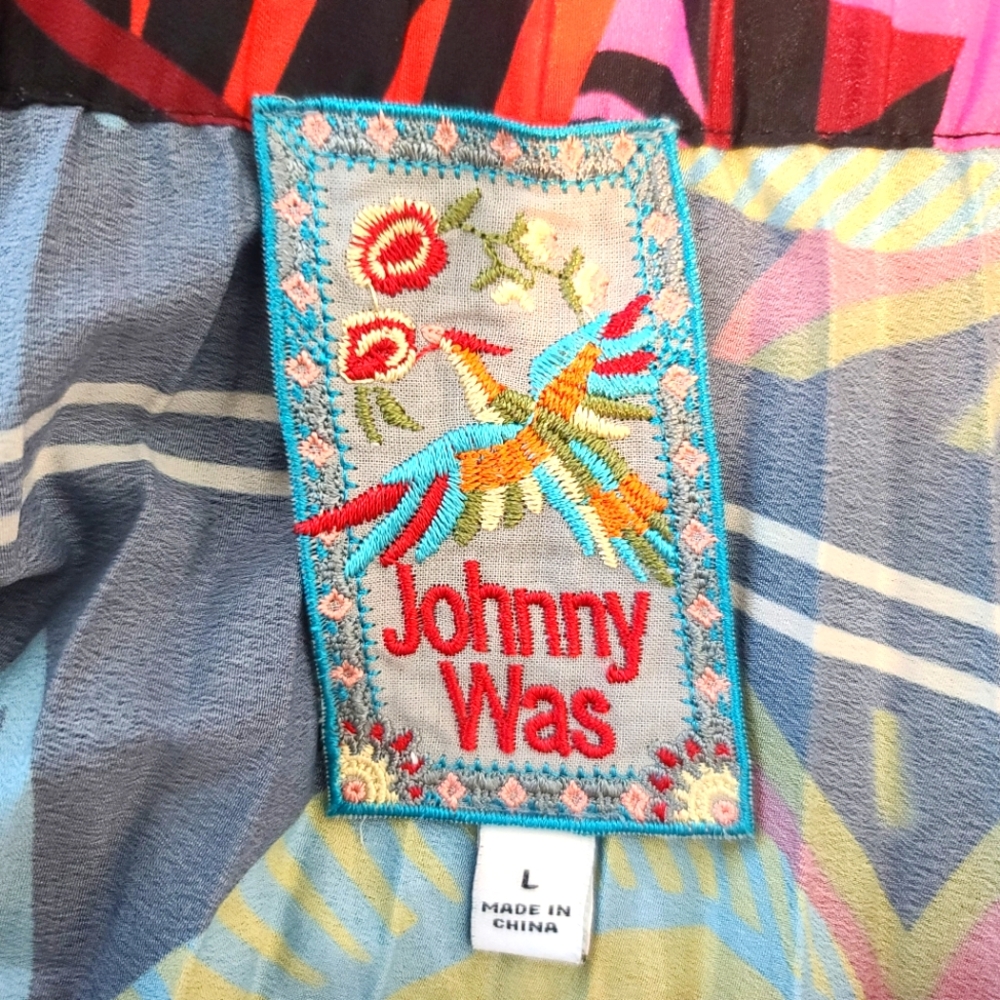 Johnny Was Wild Isabelle Floral Tropical Pleated Maxi Skirt Size Large - Picture 6 of 10